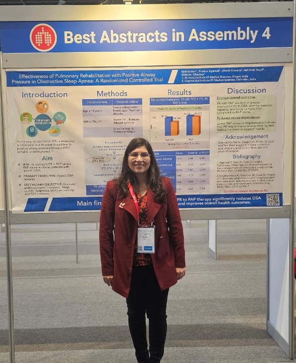 Dr Kirti Kadian receiving Best Research Award at European Respiratory Society 2025